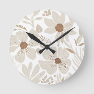 Rustieke Terracotta Wilde Bloem Boho Eclectisch On Ronde Klok