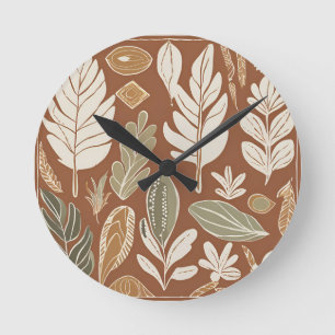 Rustieke Terracotta Wilde Bloem Boho Eclectisch On Ronde Klok