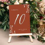 Rustieke terracotta wilde bloemen Boho bruiloft Kaart<br><div class="desc">Dit elegante maar rustieke ontwerp van het huwelijkslijstnummer kenmerkt een mooie terracotta kleurenachtergrond met hand-getrokken wilde bloemen en elegante typografie. Het ontwerp is aan beide zijden hetzelfde. Bekijk ons Rustic Wildflower collectie voor het coördineren van items.</div>