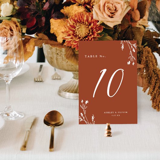 Rustieke terracotta wilde bloemen Boho bruiloft Kaart