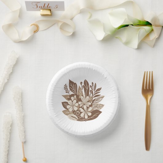Rustieke Terracotta Wildflower Boho Spring Style Papieren Kommen (Huwelijk)