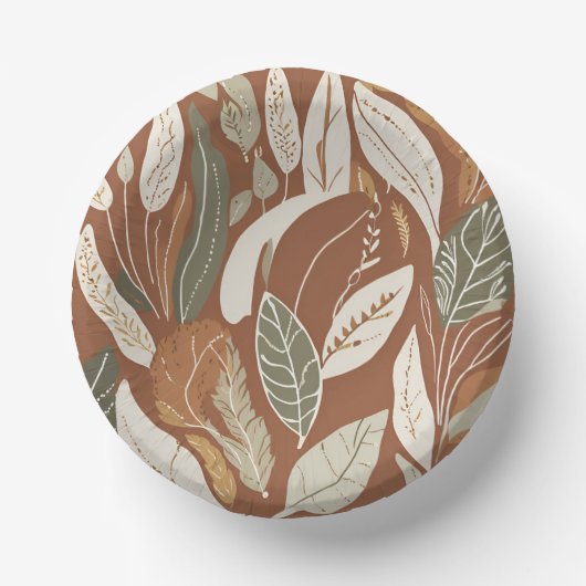 Rustieke Terracotta Wildflower Boho Spring Style Papieren Kommen (Voorkant)