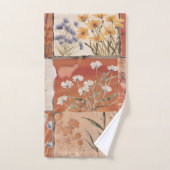 Rustieke Terracotta Wildflower Boho Vintage Aardse Bad Handdoek (Handdoek)