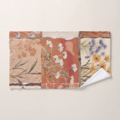 Rustieke Terracotta Wildflower Boho Vintage Aardse Bad Handdoek (Handdoek)