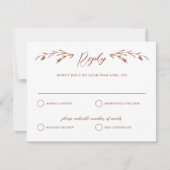 Rustieke Terracotta Wildflower bruiloft antwoord K Kaart (Voorkant)