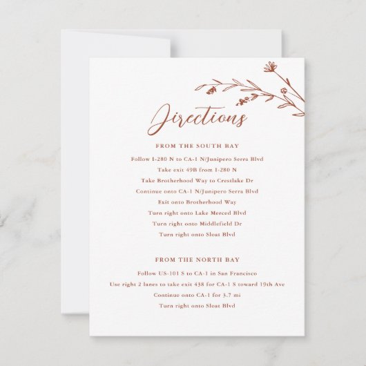 Rustieke Terracotta Wildflower Bruiloft Enclosure Kaart (Voorkant)