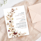 Rustieke Terracotta Wildflowers Wedding Kaart