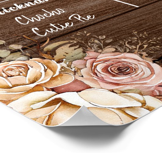 Rustieke Texas Boots Cowgirl 1e Verjaardag Milesto Poster (Hoek)