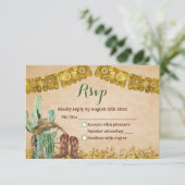 Rustieke Texas Cowboy Zuidwest Verjaardag RSVP Kaartje (Staand voorkant)