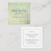 Rustieke textuur Sage Green Lash Extensions Beauty Vierkante Visitekaartje (Voorkant / Achterkant)