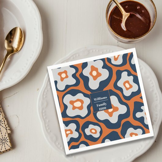 Rustieke Thanksgiving Bloemen Custom Name Servet