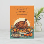 Rustieke Thanksgiving Dag Turkije Uitnodiging (Staand voorkant)