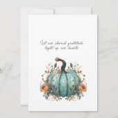 Rustieke Thanksgiving Diner Blauw Pompoen Invitati Save The Date (Achterkant)