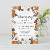 Rustieke Thanksgiving Diner Citrus Pine Kaart (Staand voorkant)