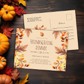 Rustieke Thanksgiving Diner Friendsgiving Feest Uitnodiging Briefkaart