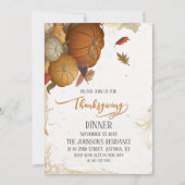 Rustieke Thanksgiving diner herfst pompoen Kaart (Voorkant)