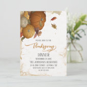 Rustieke Thanksgiving diner herfst pompoen Kaart (Staand voorkant)