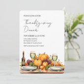 Rustieke Thanksgiving Diner | herfstoogst Kaart (Staand voorkant)