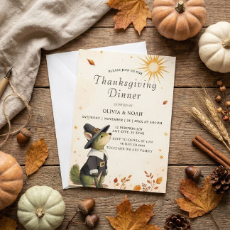 Rustieke Thanksgiving-diner met kalkoen Kaart