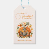 Rustieke Thanksgiving Diner Pompoen Cadeaulabel (Voorkant)