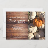 Rustieke Thanksgiving Diner Pompoen Herfst Foto Kaart (Voorkant)