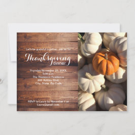 Rustieke Thanksgiving Diner Pompoen Herfst Foto Kaart