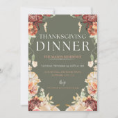 Rustieke Thanksgiving Diner Pompoen Kaart (Voorkant)