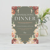 Rustieke Thanksgiving Diner Pompoen Kaart (Staand voorkant)