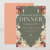 Rustieke Thanksgiving Diner Pompoen Kaart (Voorkant / Achterkant)