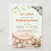 Rustieke Thanksgiving Diner Pompoen Kaart (Voorkant)