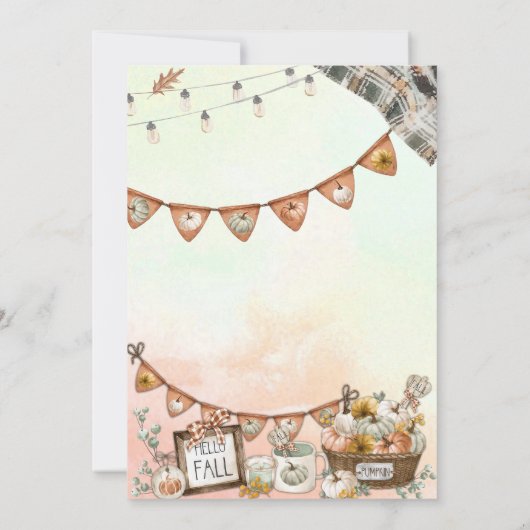 Rustieke Thanksgiving Diner Pompoen Kaart (Achterkant)