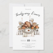 Rustieke Thanksgiving Diner Pompoen Kaart (Voorkant)