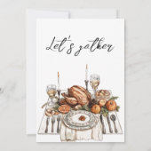 Rustieke Thanksgiving Diner Pompoen Kaart (Achterkant)