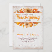 Rustieke Thanksgiving Diner Pompoen Kaart (Voorkant)