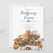 Rustieke Thanksgiving Diner Pompoen Kaart (Voorkant)