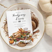 Rustieke Thanksgiving Diner Pompoen Kaart