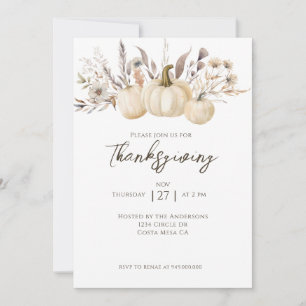 Rustieke Thanksgiving Diner Pompoen Kaart