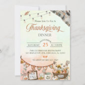 Rustieke Thanksgiving Diner Pompoen Kaart (Voorkant)