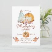 Rustieke Thanksgiving Diner Pompoen Kaart (Staand voorkant)