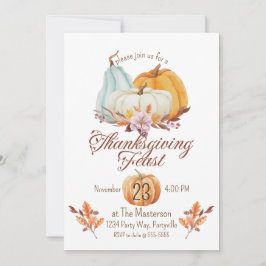 Rustieke Thanksgiving Diner Pompoen Kaart