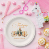 Rustieke Thanksgiving Diner Pompoen Papieren Bordje (Feest)