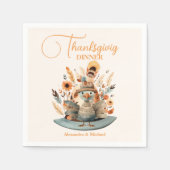 Rustieke Thanksgiving Diner Pompoen Servet (Voorkant)