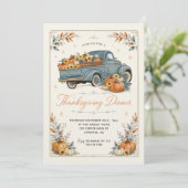 Rustieke Thanksgiving-dinerpompoen Kaart (Staand voorkant)