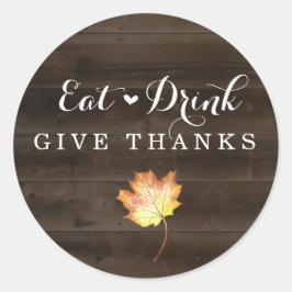 Rustieke Thanksgiving Dinner Party Envelope Seal Ronde Sticker