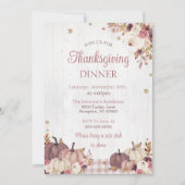 Rustieke Thanksgiving Dinner Party Invitation Kaart (Voorkant)