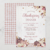 Rustieke Thanksgiving Dinner Party Invitation Kaart (Voorkant / Achterkant)