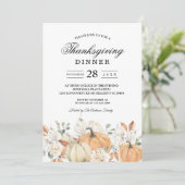 Rustieke Thanksgiving Dinner Pumpkin Kaart (Staand voorkant)