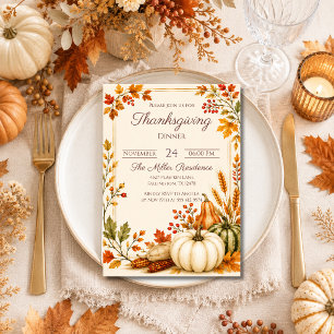 Rustieke Thanksgiving Dinner Uitnodiging