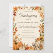 Rustieke Thanksgiving Dinner Uitnodiging (Voorkant)
