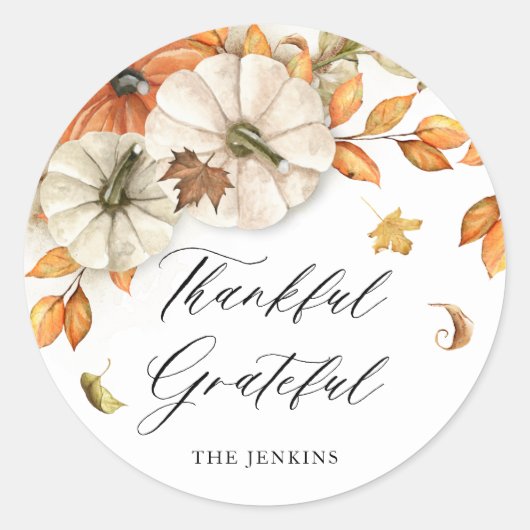 Rustieke Thanksgiving Familie Stickers (Voorkant)